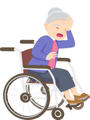 senior,old people, elderly in wheelchair patient and nursing