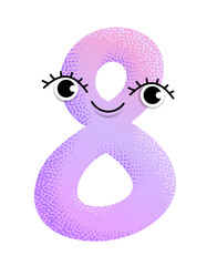 Multicolored textured figure 8 with face