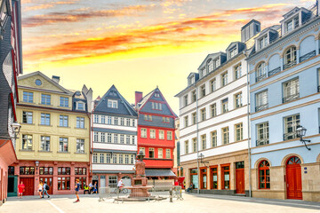 Obraz premium Neue Altstadt, Frankfurt am Main, Hessen, Deutschland 