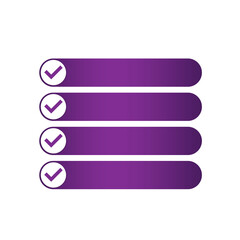 purple checklist bar in square banner