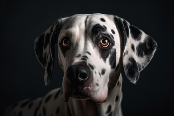 Surprised Dalmatian Dog Studio Portrait with Expressive Eyes. Generative AI