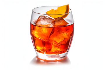 Fresh cold glass of aperol spritz cocktail on the table