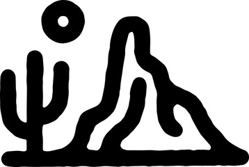 Desert Valleys Hills Mountainhills Cactus Logo Set