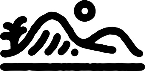 Desert Valleys Hills Mountainhills Cactus Logo Set