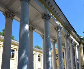 Colonnade of the Institute building on French Boulevard in Odessa.