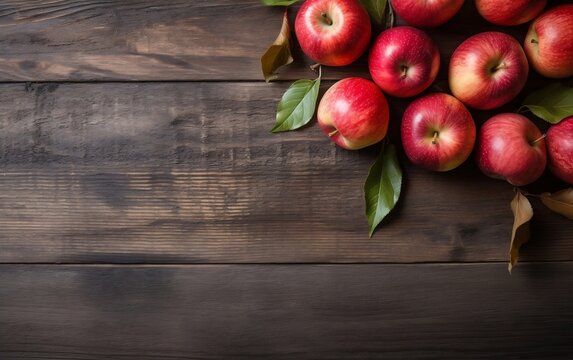 Fresh Apples on Table. Generative AI