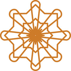 Fototapeta premium Gold Flower Octagram Geometric Islamic Ornament