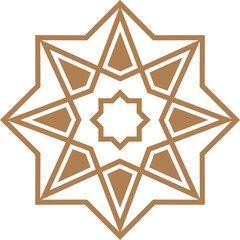 Brown Star  Geometric Islamic Ornament