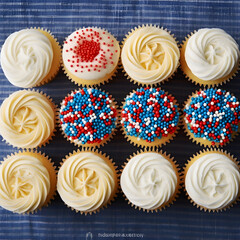Red and Blue cupcakes, looking delicious