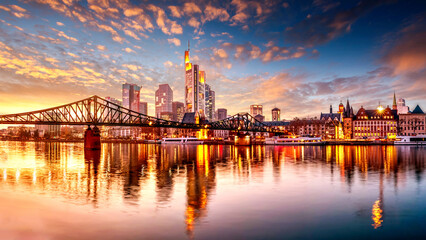 Skyline, Frankfurt am Main, Hessen, Deutschland 