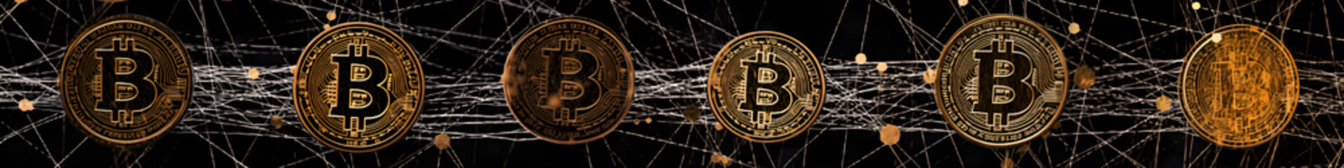 Fototapeta premium Ai generated illustration of digital crypto currency bitcoin