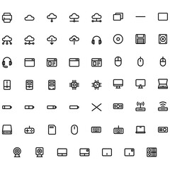 Vector of Computer and IT Icon Set. Perfect for user interface, new application.