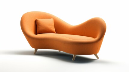 Modern Sofa isolated on white, Generative Ai