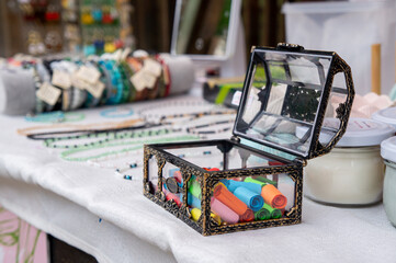 a box with surprises designer products and handmade souvenirs