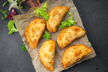 empanadas meat pie stuffed meal food snack on the table copy space food background rustic top view