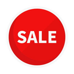 Sale Button In Red Color Circle Shape For Promotion Sale
