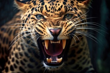 Naklejka premium A ferocious leopard symbol of the Greece empire Daniel Biblical prophecies Generative AI Illustration