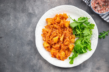 cabbage stew vegetable meal food snack on the table copy space food background rustic top view