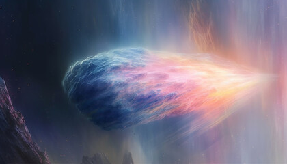 Abstract nebula backdrop illuminates futuristic galaxy in vibrant computer generated illustration generated by AI