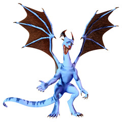 3D Rendering Fairy Tale Dragon on White