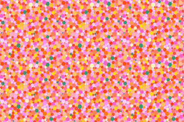 明るいピンクやオレンジや緑などのランダムな細かいシームレスの水玉模様