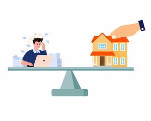 balance as career or family on scales concept of Comparison of time spent.