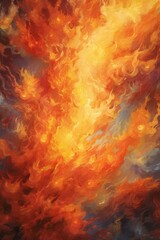 Plakat Flaming air background, in the style of decorative paintings, luminous quality Generative AI