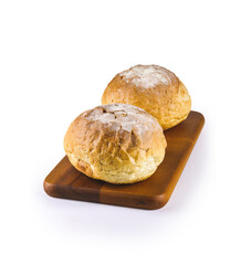 Sourdough bread. Sourdough roll. Fresh fragrant bread Isolated on white background. Collection of baked bread