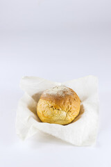 Sourdough bread. Sourdough roll. Fresh fragrant bread Isolated on white background. Collection of baked bread