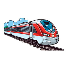 Fototapeta na wymiar Playful cartoon Railway sticker Illustrations in minimalist detailed style