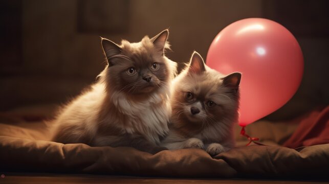 cat and mouse and dog  HD 8K wallpaper Stock Photographic Image