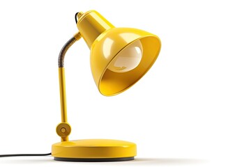 Table light in yellow against a white background. in front. Generative AI