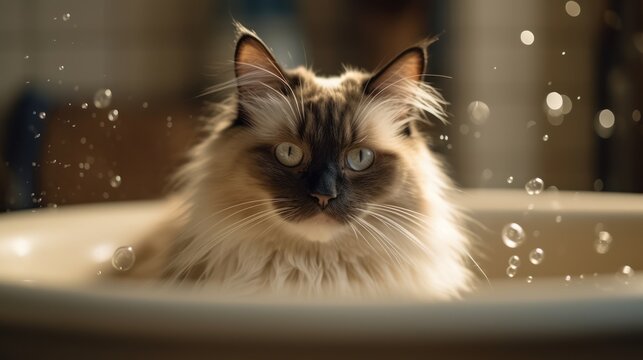 cat in the window HD 8K wallpaper Stock Photographic Image