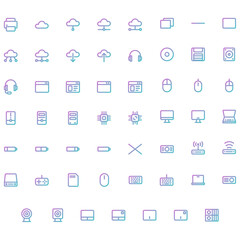Vector of Computer and IT Icon Set Gradient. Perfect for user interface, new application.