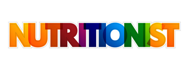 Nutritionist colorful text quote, health concept background