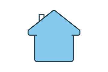 minimal home icon. Icon related to homepage, building. Flat line icon style design. Simple vector design editable
