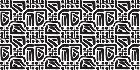 Vector collection of seamless organic patterns in monochrome colors