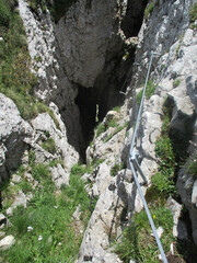 climbing in the mountains of tres Cime