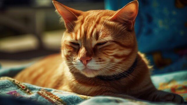 portrait of a cat HD 8K wallpaper Stock Photographic Image