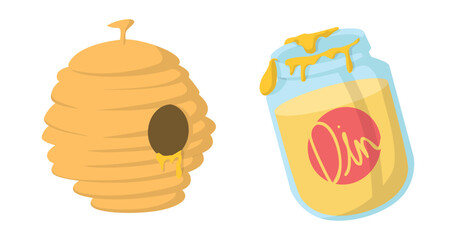 Honey Jar Vector Illustrations