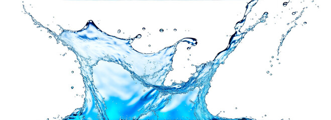 A clear blue splash of water with a white background from Generative AI