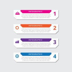 Minimal infographic template design with number 4 options or steps.
