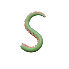 Naklejka premium Tentacles Funny 3D Alphabet or PNG Letters