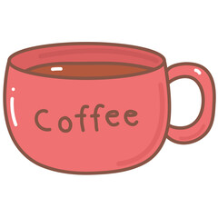 coffee cup doodle cartoon