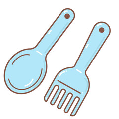 spoon and fork doodle cartoon