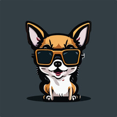 Realistic Cute Chihuahua Vector Logo Icon Sports Mascot flat vector illustration