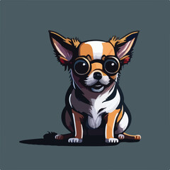Realistic Cute Chihuahua Vector Logo Icon Sports Mascot flat vector illustration