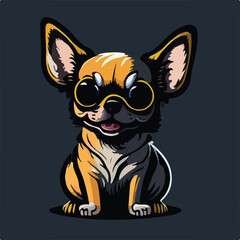 Realistic Cute Chihuahua Vector Logo Icon Sports Mascot flat vector illustration
