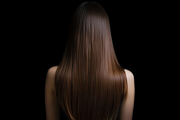 A woman's beautiful straight hair. AI technology generated image