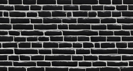 Texture of a black painted brick wall as a background or wallpaper